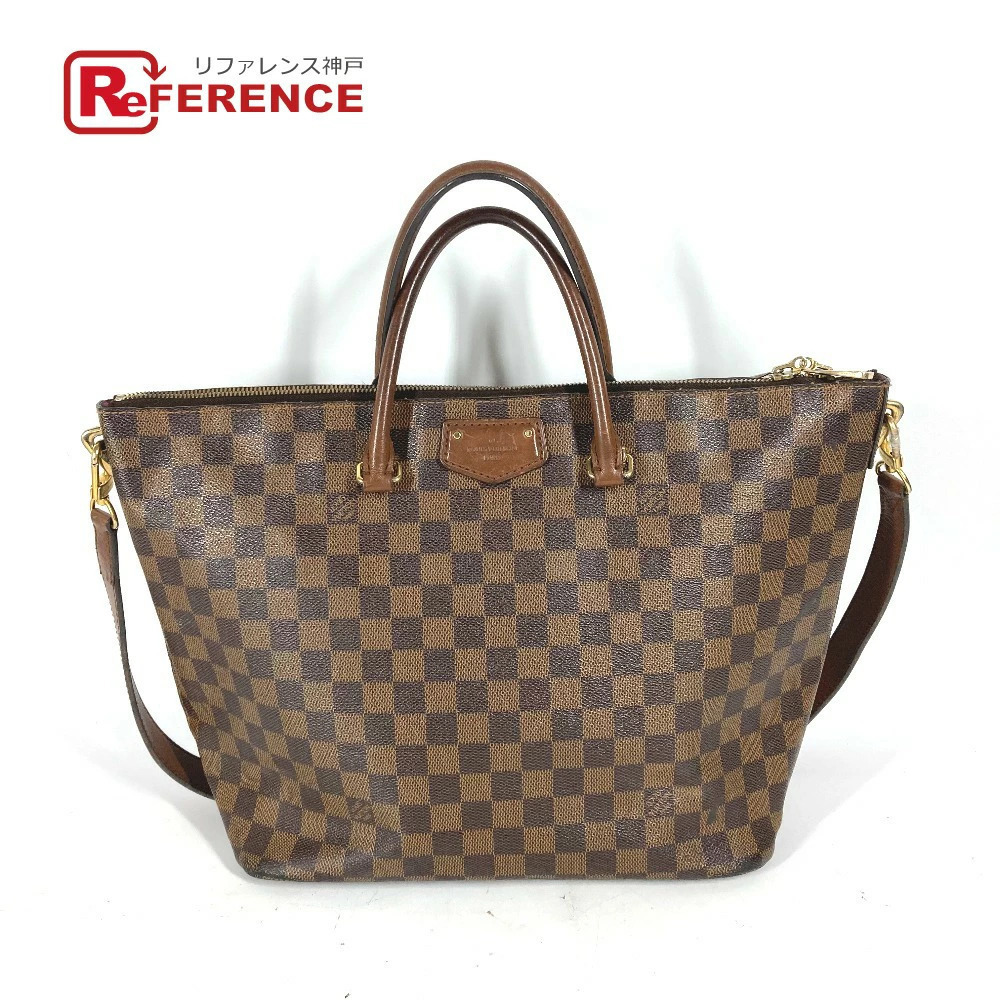 LOUIS VUITTON Damier Belmont Bag Handbag Tote Shoulder Canvas Brown